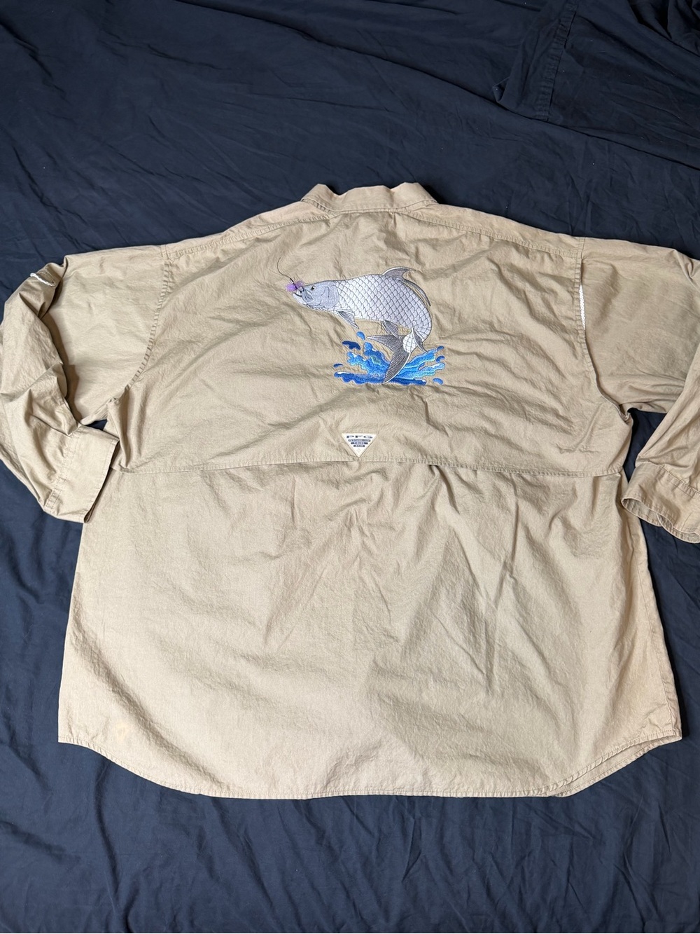 Columbia Men's PFG Performance Fishing Gear / Camping Shirt Beige Size XXL